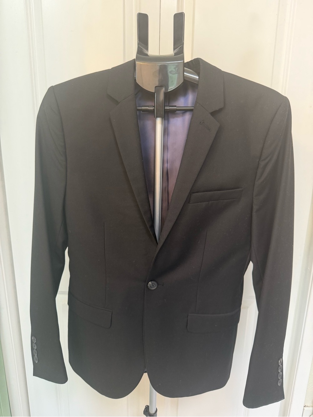 Topman Black Single-Button Notch Lapel Blazer
